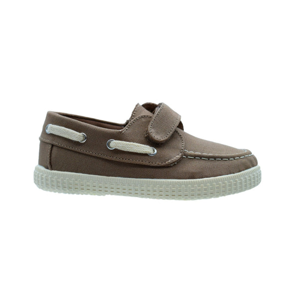 TOP SIDER NIÑO TOSTADO VELCRO PIQUE- PEKIS