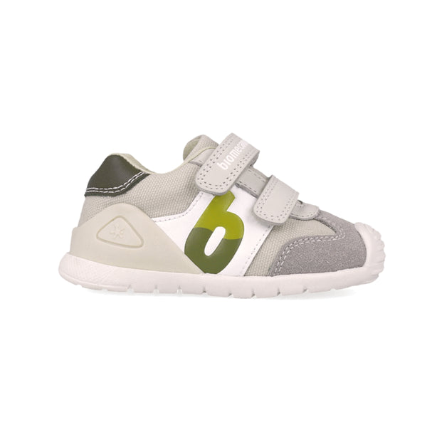 Zapato Niño Doble Velcro Verde y Gris -BIOMECANICS