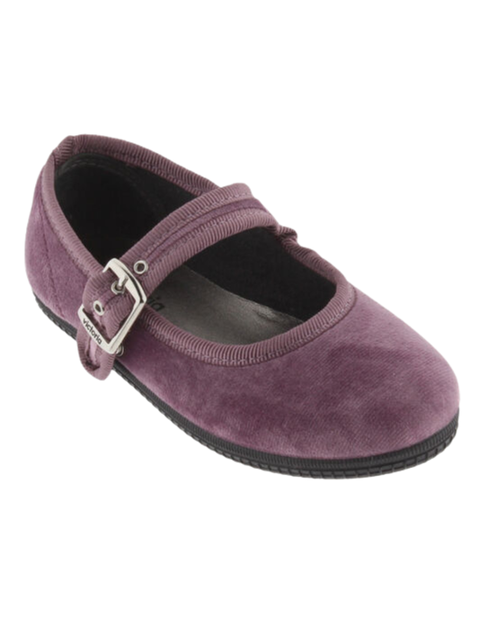 Balerina Victoria Lavanda Terciopelo con Hebilla para Niña