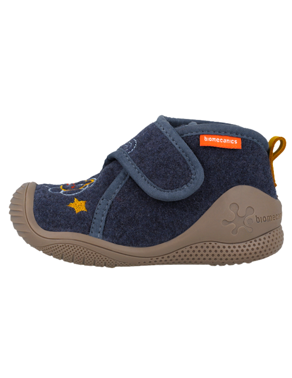Pantufla Biomecanics Velcro Mascotas Fieltro Azules para Niño