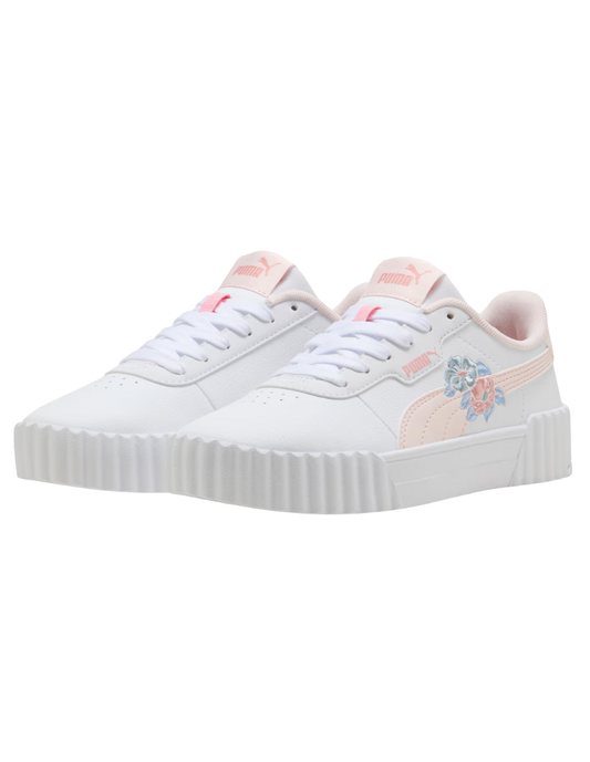 Tenis Puma Carina 3 Floral Jr Blancos para Niña