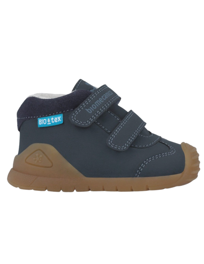Zapato Biomecanics Azul Marino de Botin con Dos Velcros para Bebé