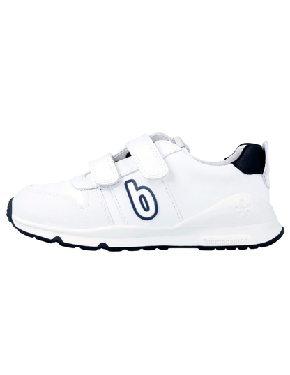 Zapato Basico Biomecanics Blanco-Azul con Dos Velcros Unisex