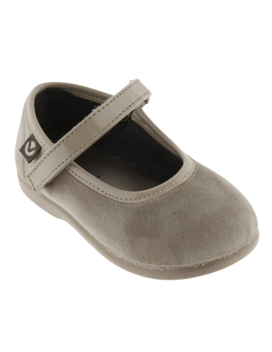 Merceditas Victoria Beige con Velcro para Niña