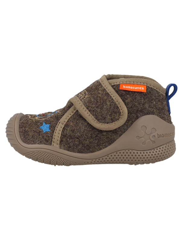 Pantufla Biomecanics Velcro Mascotas Fieltro Cafés para Niño