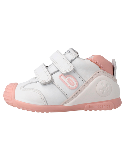 Zapato Basico Biomecanics Blanco-Rosa para Bebe