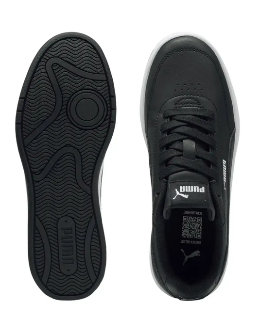Tenis Puma Court Classic Clean Jr Negros para Niña