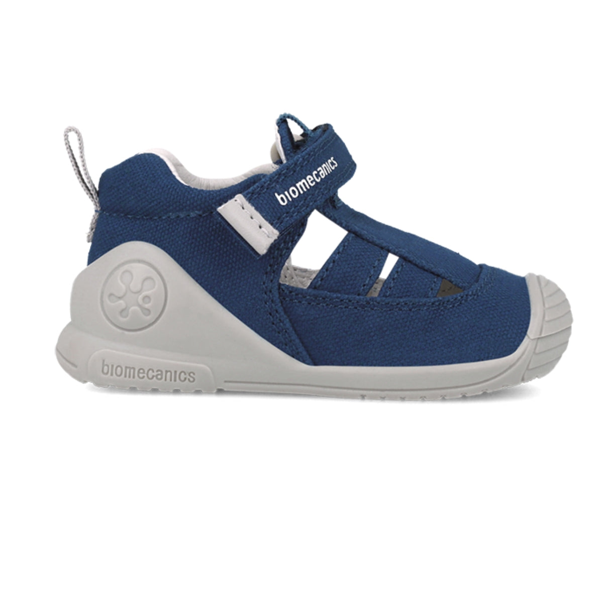 Sandalia Niño Piel Azul con Velcro - Biomecanics