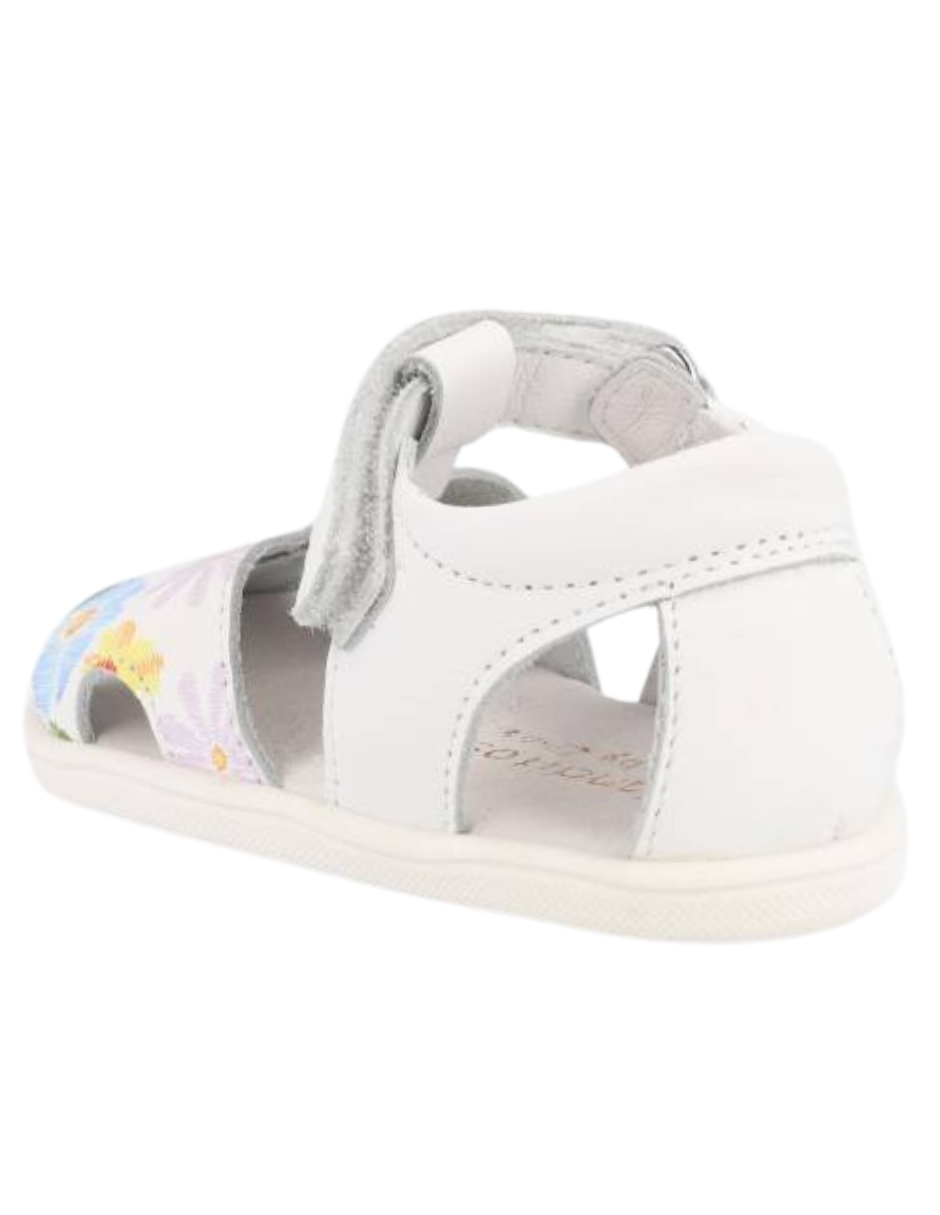 Sandalia Blanditos Barefoot Estampada Blancos para Niña