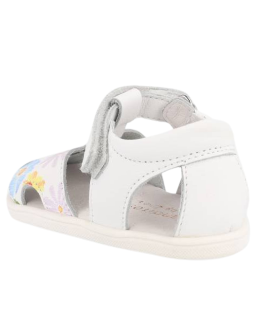 Sandalia Blanditos Barefoot Estampada Blancos para Niña
