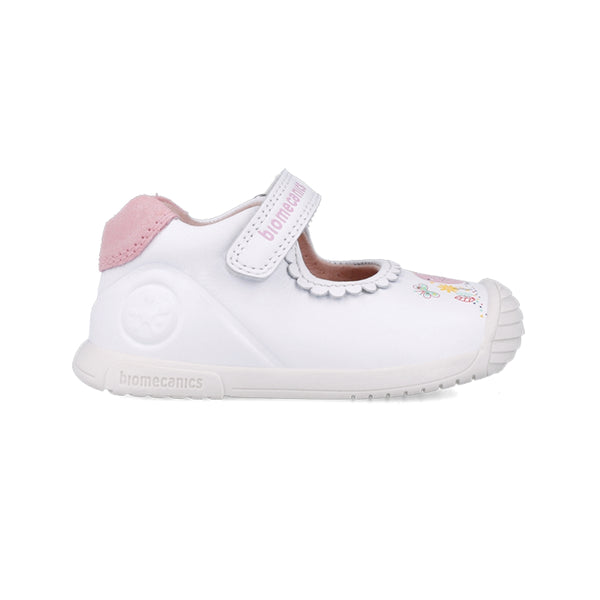 Zapato Mercedes Blanco con Velcro -BIOMECANICS