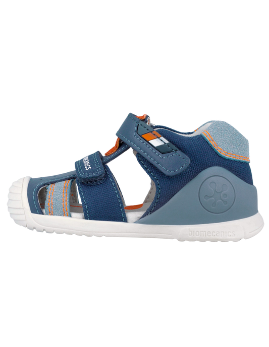Sandalia Biomecanics Doble Petrol con Velcro para Bebe