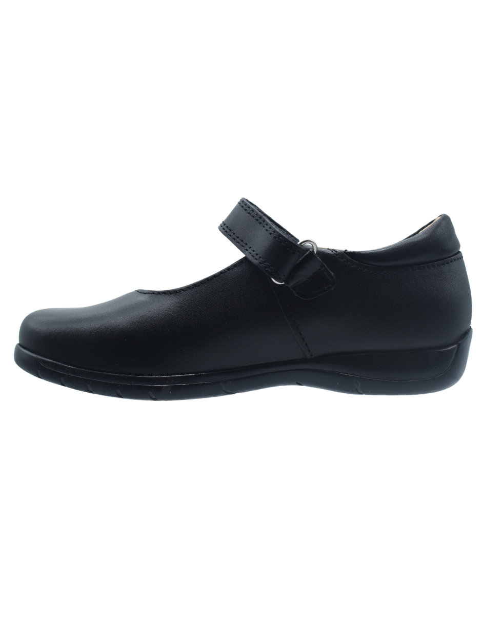 Zapato Escolar Georgie Negro Con Velcro para Niña