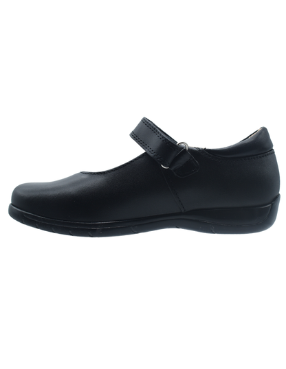 Zapato Escolar Georgie Negro Con Velcro para Niña