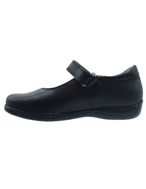 Zapato Escolar Georgie Negro Con Velcro para Niña