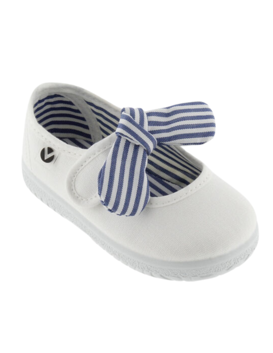 Zapato Victoria Lona Pañuelo Rayas Blancos para Niña