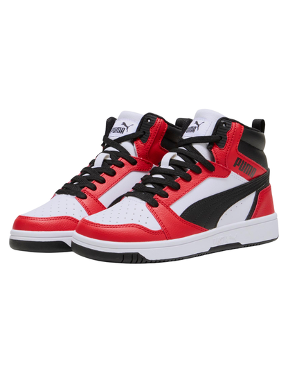 Tenis Puma Rebound V6 Mid JR Rojos para Niño
