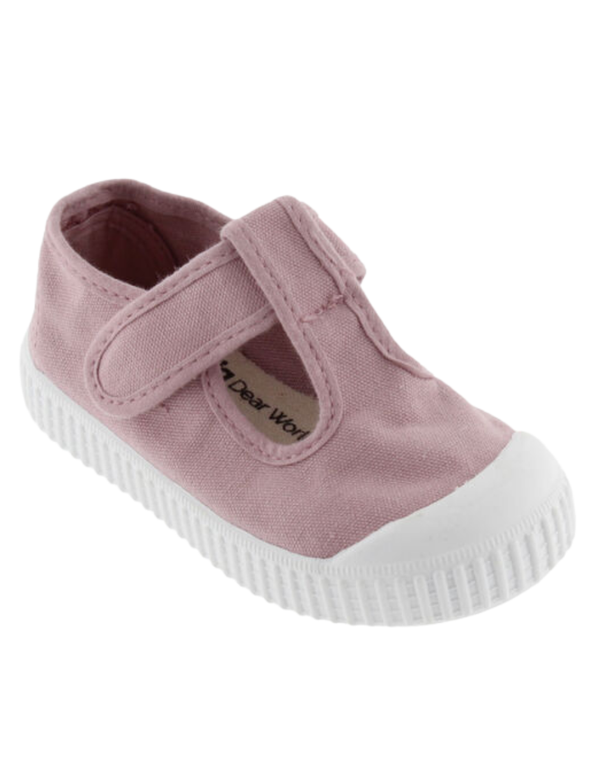 Zapato Victoria Pastel de Lona Tintada con Velcro para Niña