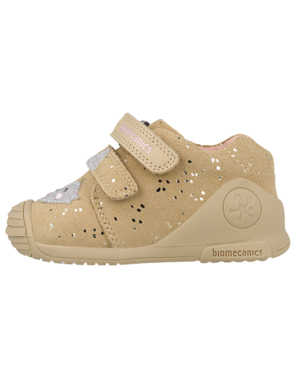 Zapato Biomecanics Botin Laminado Beige para Niña