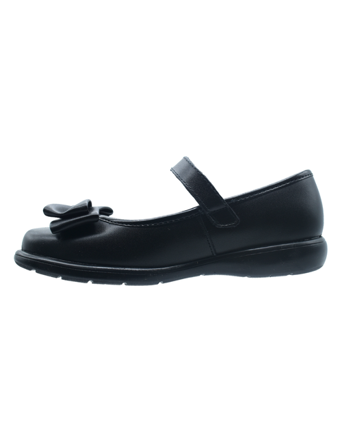 Zapato Escolar Chabelo Negro Con Hebilla y Moño para Niña
