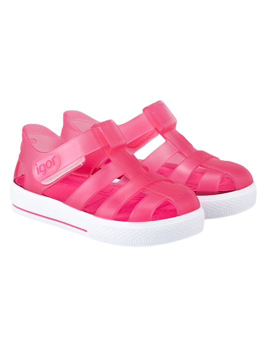 Sandalia Igor Tiras Con Velcro Fucsias para Niña