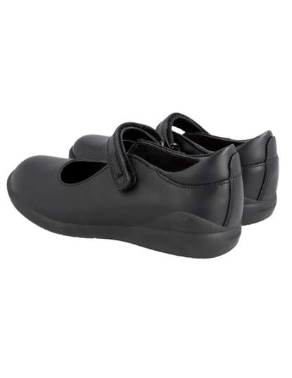 Zapato Biomecanics Escolar Piel Con Velcro Negros para Niña