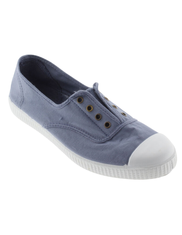 Zapato Victoria Inglesa Lona Tintada Azules para Niños(Unisex)