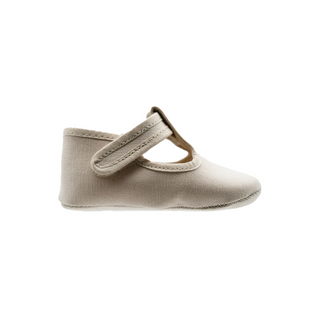 ZAPATO BEBE BEIGE VELCRO LONA- PEKIS