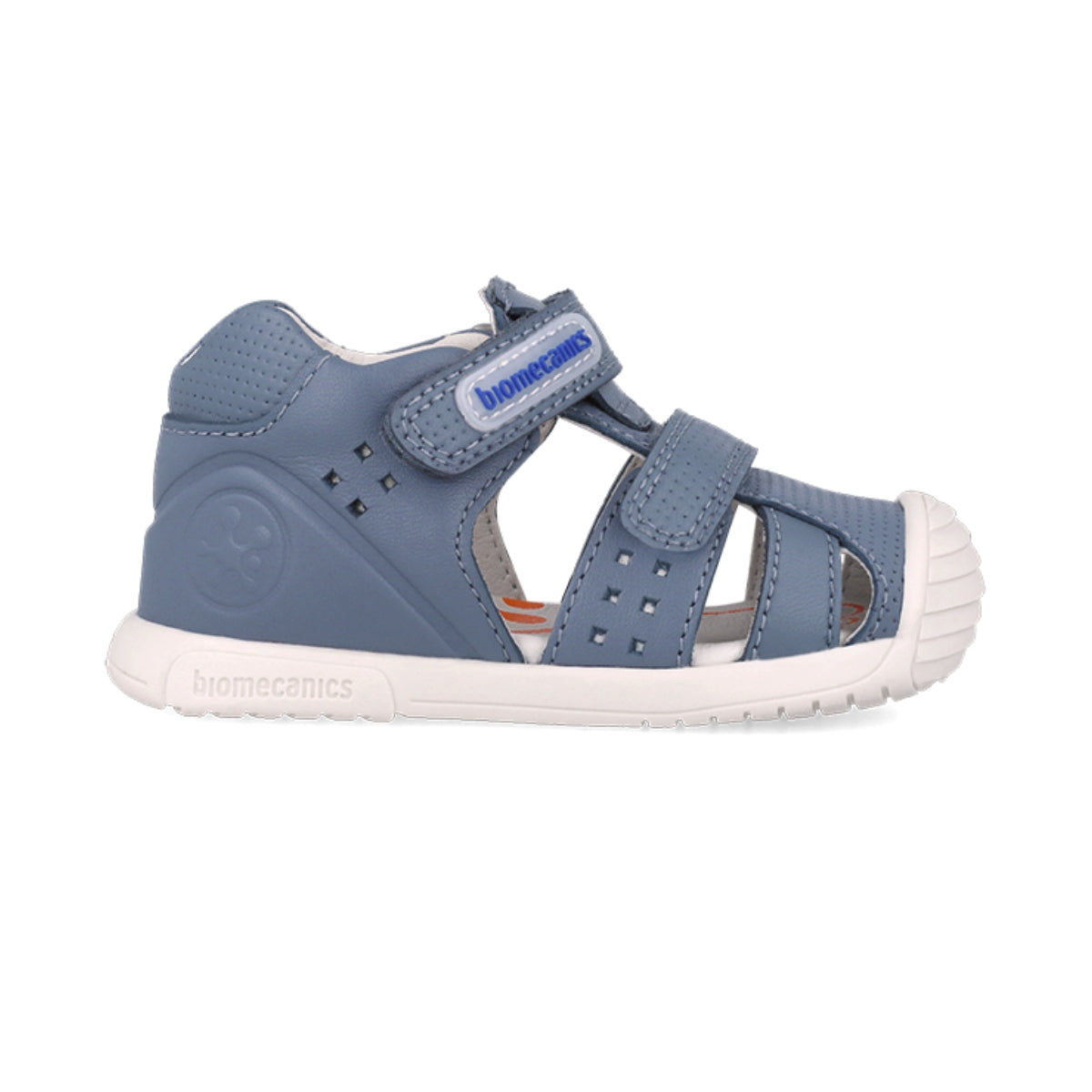 Sandalia Niño Piel Azul con Doble Velcro - BIOMECANICS