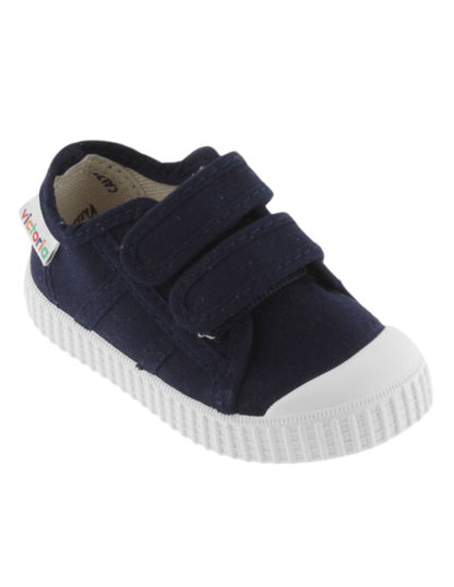 Zapato Victoria Dos Velcros Lona Basket Azul Marinos para Niño