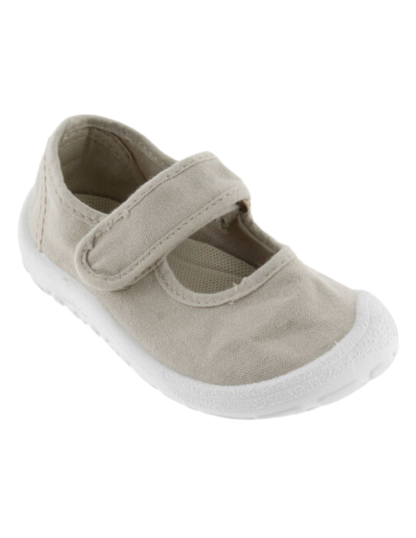 Merceditas Barefoot Victoria Hielo de Lona con Velcro para Niña
