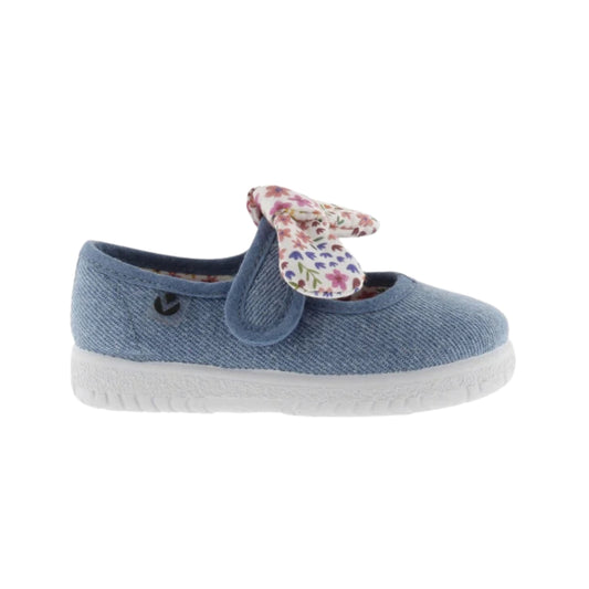 Zapato Lona Niña Jeans con Pañuelo de Flores- VICTORIA