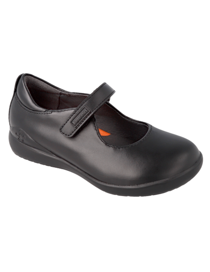 Zapato Biomecanics Escolar Piel Con Velcro Negros para Niña