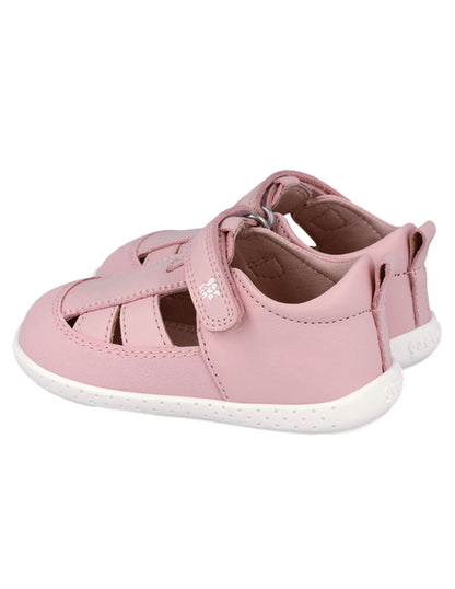 Sandalia Barefoot Garvalin Con Velcro Rosas para Niña