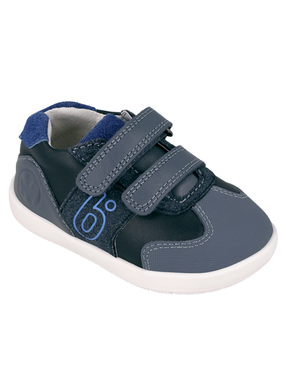 Zapato Biomecanics Wider Doble B Con Velcro Azules para Niño