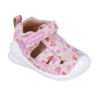 Sandalia Niña Velcro Pique Floral - BIOMECANICS