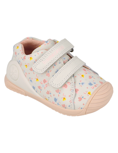 Zapato Biomecanics Botin Estampado Dos Velcros Blancos para Niña