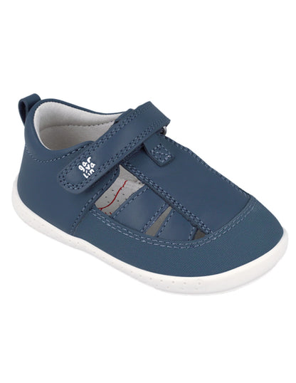 Sandalia Barefoot Garvalin Con Velcro Petrol para Niño