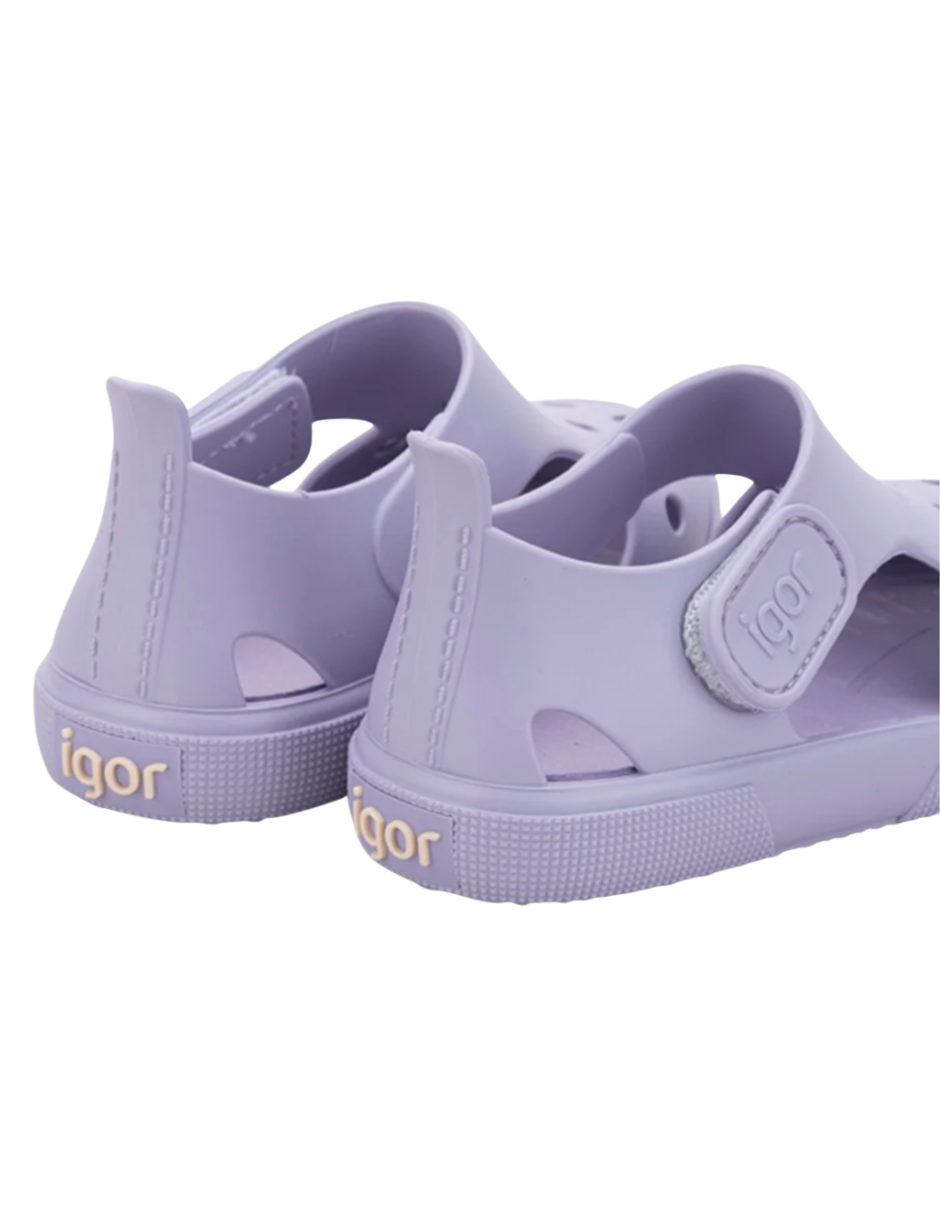 Sandalia Igor Sport Con Velcro Malvas para Niña