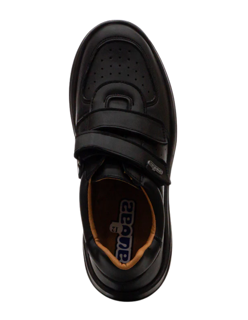 Zapato Coqueta Escolar Dos Velcros Negros para Niño