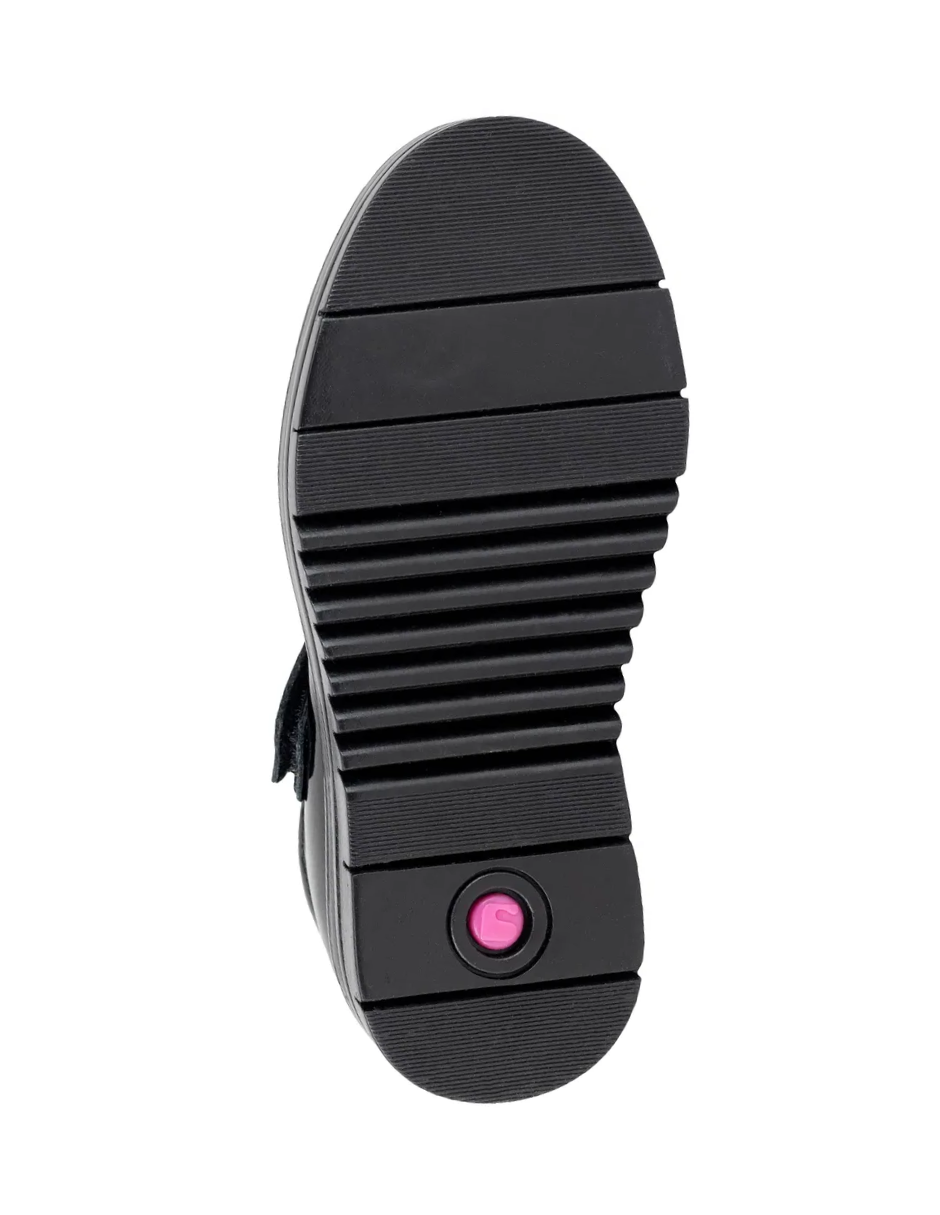 Zapato Coqueta Escolar Charol Con Velcro Negros para Niña