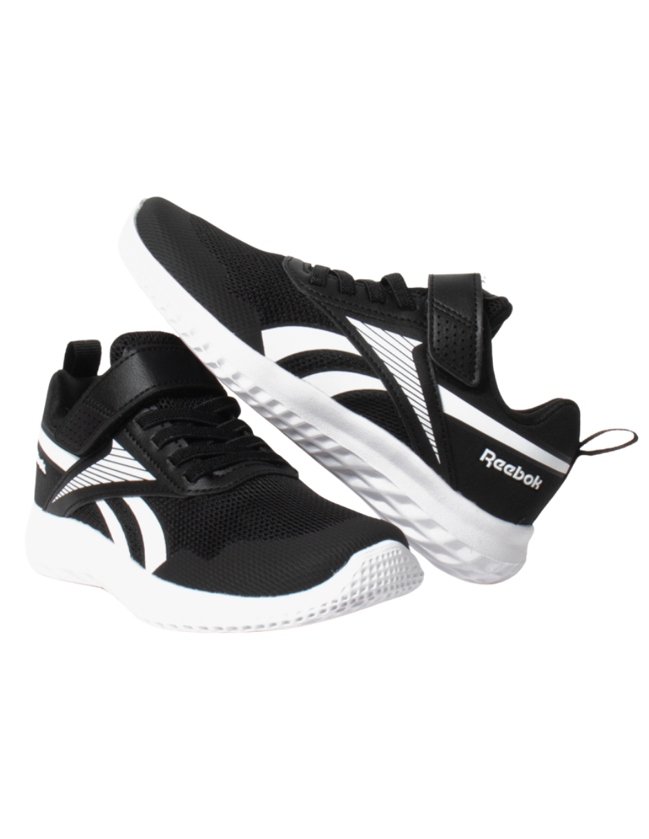 Tenis Reebok Rush Runner 5 Elastic Lace & Top Strap Negros para Niño