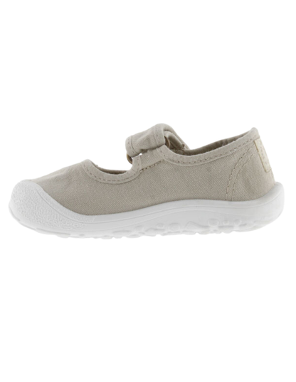 Merceditas Barefoot Victoria Hielo de Lona con Velcro para Niña