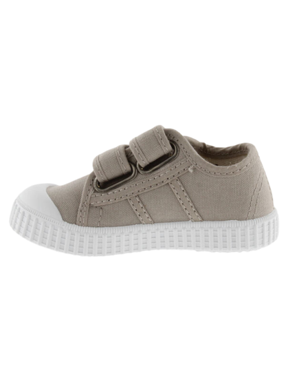 Zapato Victoria Beige de Lona con Dos Velcros para Niños(Unisex)