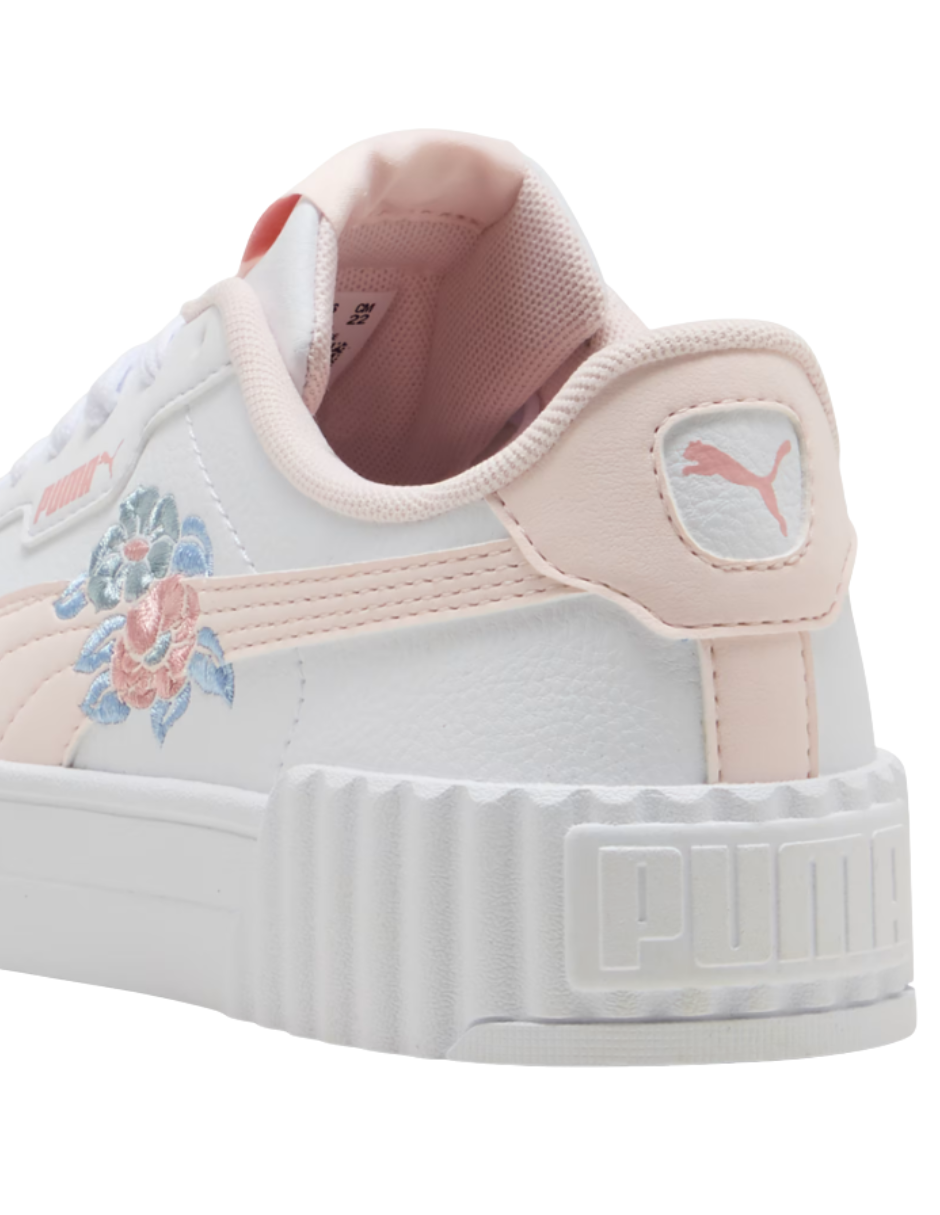 Tenis Puma Carina 3 Floral Jr Blancos para Niña