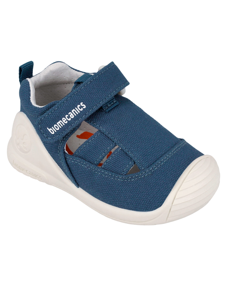 Sandalia Biomecanics Petrol con Velcro y Pique para Bebé