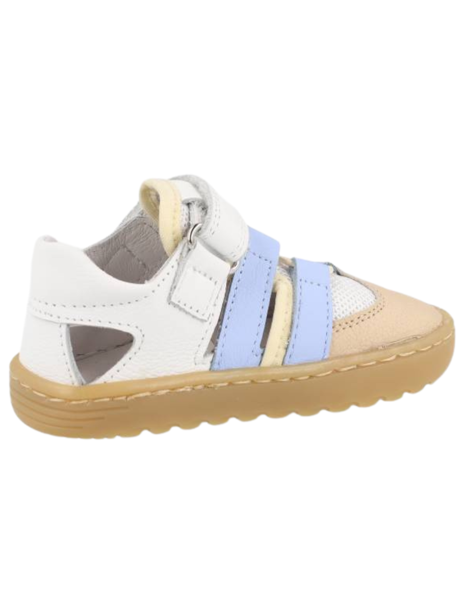Sandalia Blanditos Barefoot Con Velcro Blancos para Bebé (Unisex)