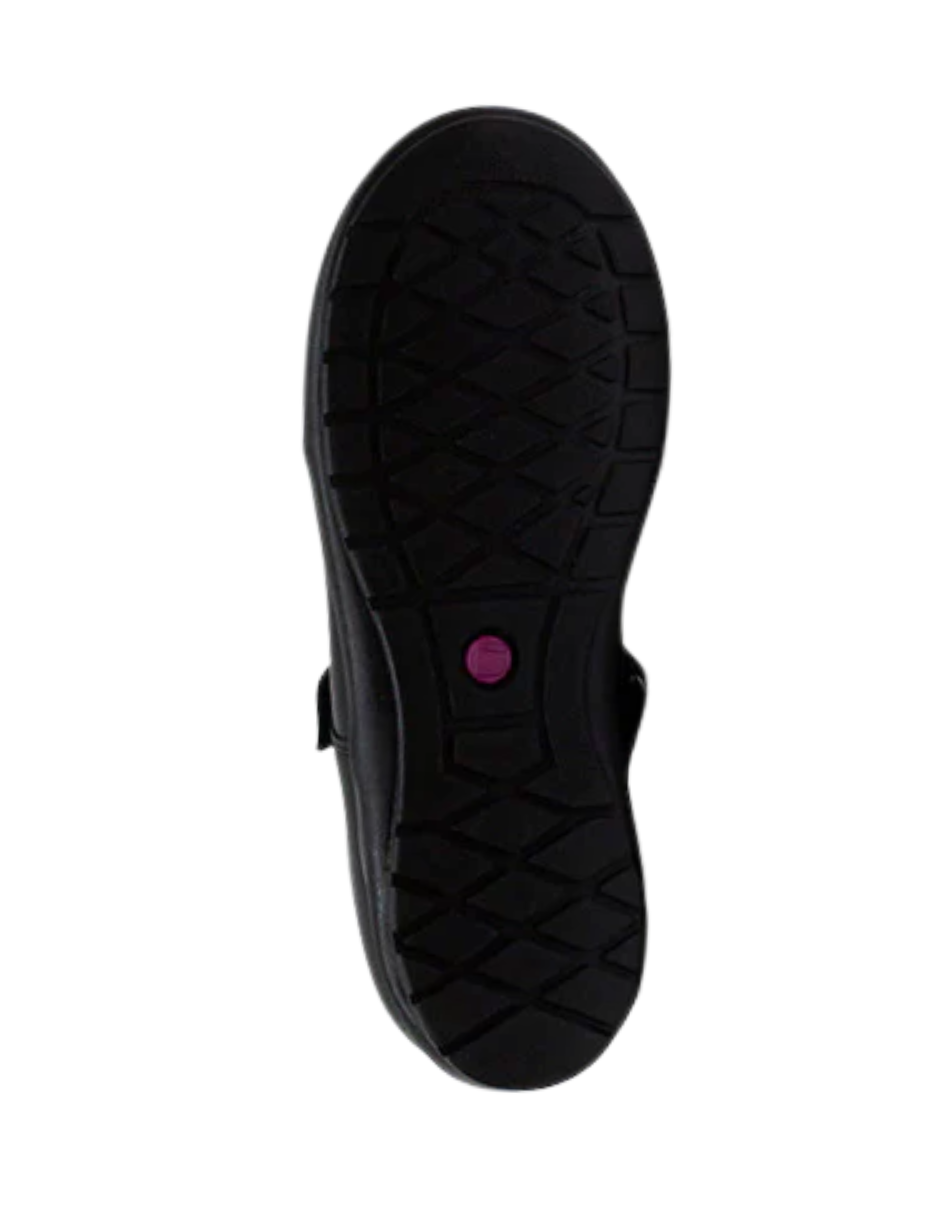 Zapato Coqueta Escolar Puntera Con Velcro Negros para Niña
