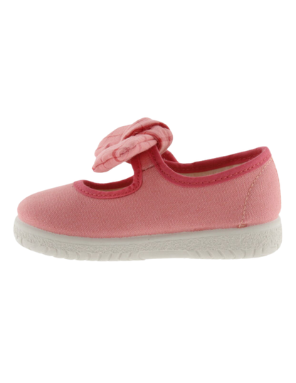 Zapato Victoria Lona Pañuelo Cuadros Coral para Niña