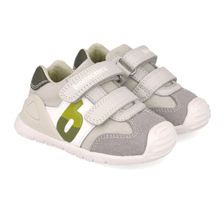 Zapato Niño Doble Velcro Verde y Gris -BIOMECANICS